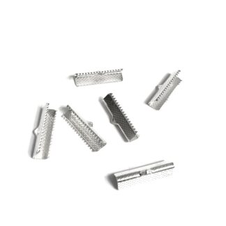Silvery metal ribbon clamps - width 25 mm - 6 pieces
