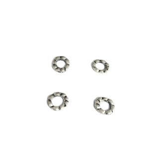 Silvery metal ring beads - size 9 x 11 mm - 4 pieces