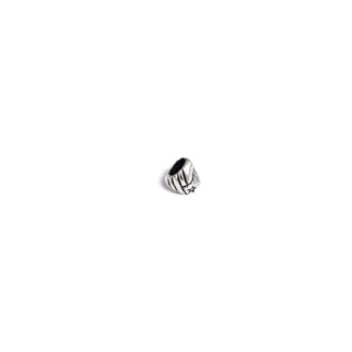 Silvery metal heart bead - size 10 mm