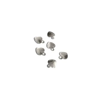 Silvery metal heart pendants - size 7 x 10 mm - 6 pieces