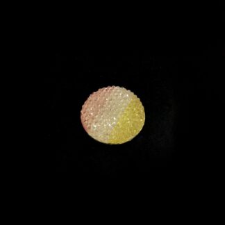 Flat-back yellow and brown plastic with studs cabochons by piece - diametre 24 mm