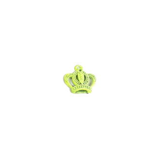 Light yellowish green metal crown pendant - size 15 x 16 mm