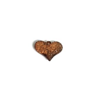 Brown heart plastic pendant - size 18 x 25 mm