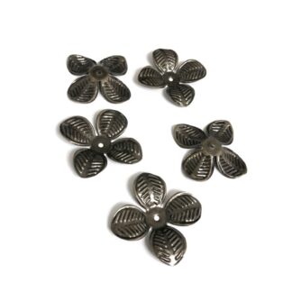 Greenish brown flower beads - size 28 mm - 5 pieces