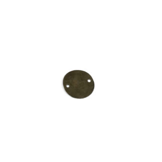 Round greenish brown metal connector - diametre 13 mm
