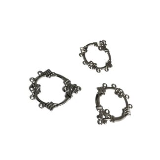 Dark grey metal pendants - size 25 x 29 mm - 3 pieces