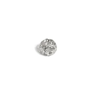 Silvery metal filigree ball - diametre 16 mm