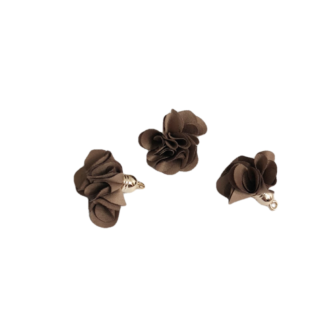 Brown tassel with golden metal head and ring - size 30 mm