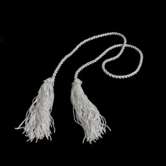 White rope with tassels at ends - diametre 6 mm - length 800 mm