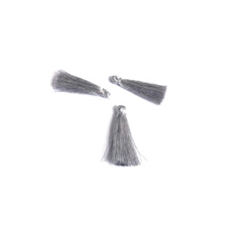 Silvery tassels - length 30 mm - 3 pieces
