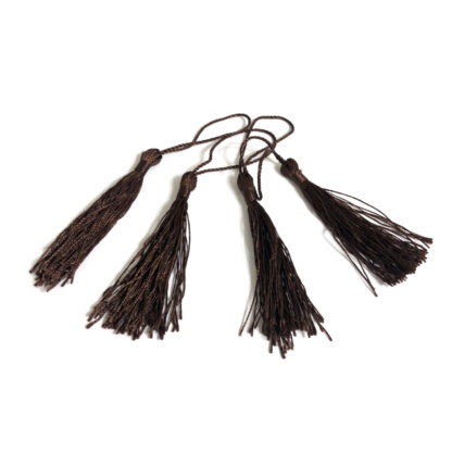 Dark brown tassels - length 80 mm - 4 pieces