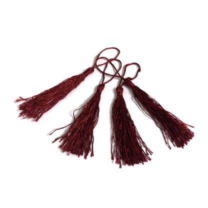 Red brown tassels - length 80 mm - 4 pieces
