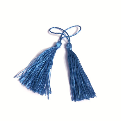 Greyish blue tassels - length 80 mm - 4 pieces