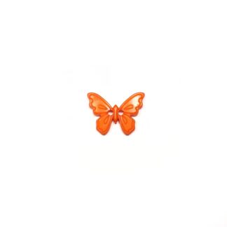 Orange butterfly plastic buttons - size 17 x 22 mm - 10 pieces