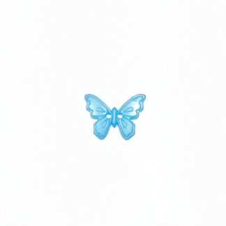 Greenish light blue butterfly plastic buttons - size 17 x 22 mm - 10 pieces