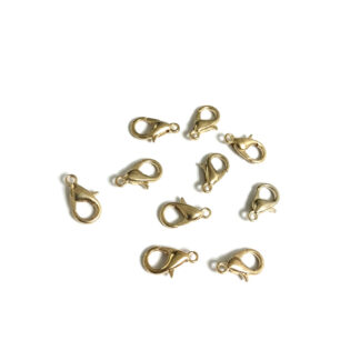 Golden metal lobster clasps - size 7 x 12 mm - 2 pieces