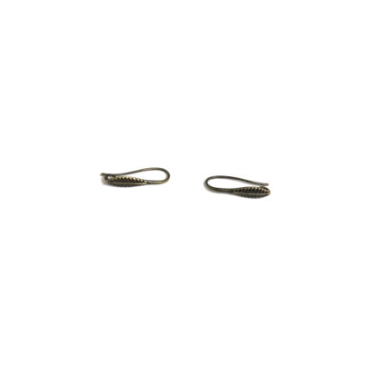 Brass metal leaf pendant earring hooks - size 9 x 21 mm - 2 pieces