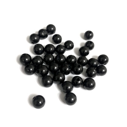 Pearly round black loose beads - diametre 10 mm - weight 50 g