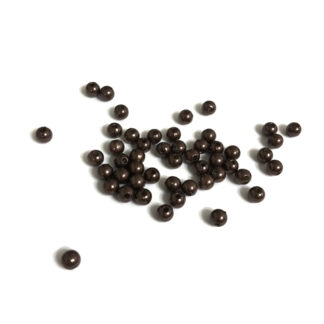 Pearly round dark brown loose beads - diametre 6 mm - weight 50 g