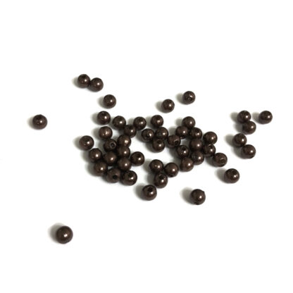 Pearly round dark brown loose beads - diametre 6 mm - weight 50 g