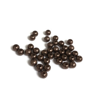 Pearly round dark brown loose beads - diametre 8 mm - weight 50 g