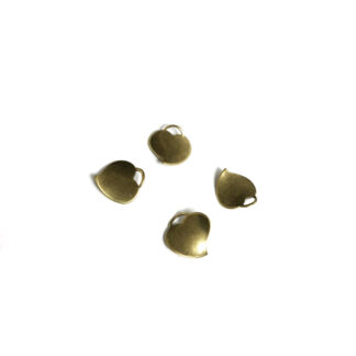 Brass metal heart pendants - size 13 mm - 4 pieces