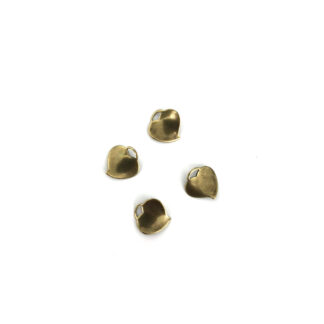 Brass metal heart pendants - size 10 x 11 mm - 4 pieces
