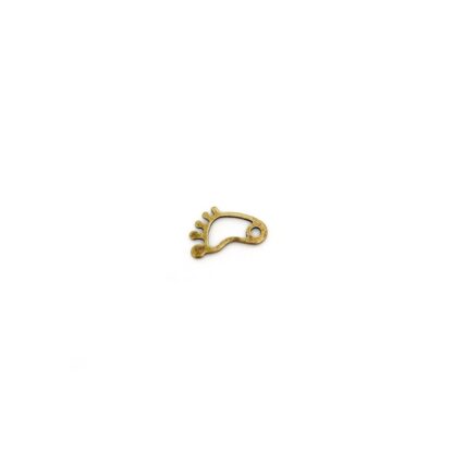 Brass metal footprint pendants - size 10 x 16 mm - 3 pieces