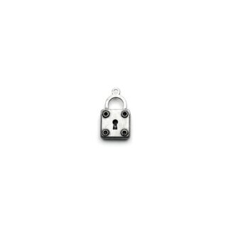 Silvery metal cross and Love padlock pendants - size 11 x 20 mm - 4 pieces