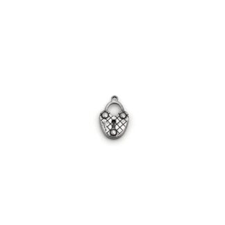 Silvery metal Love padlock pendant - size 13 x 21 mm