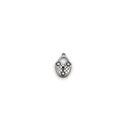 Silvery metal Love padlock pendant - size 13 x 21 mm