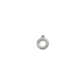 Grey metal ring pendants - diametre 12 mm - 4 pieces