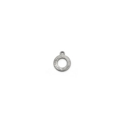 Grey metal ring pendants - diametre 12 mm - 4 pieces