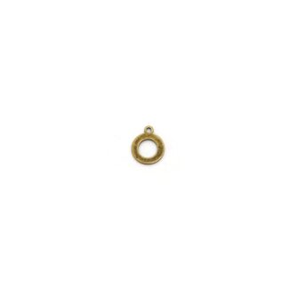 Brass metal ring pendants - diametre 12 mm - 4 pieces
