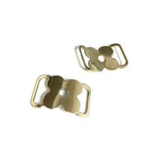 Golden metal flower connectors - size 20 x 30 mm - 2 pieces