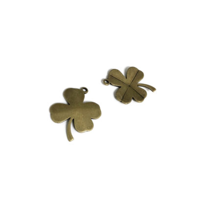 Brass metal flower pendants - size 18 x 24 mm - 2 pieces