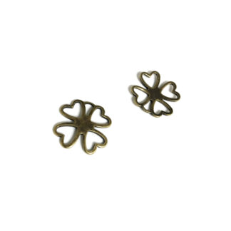 Brass metal flower pendants - size 17 mm - 2 pieces