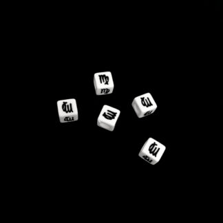 Zodiac sign symbol Virgo white plastic cubes - size 7 mm - 5 pieces