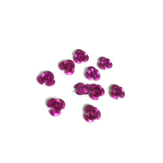 Pink rose flower metal beads - diametre 10 mm - 10 pieces