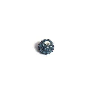 Round blue porcelain beads with studs - diametre 14 mm - 2 pieces