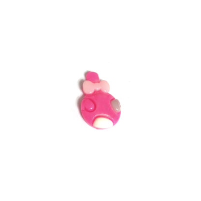 Flat-back pink white and grey plastic cabochons by piece - size 17 x 25 mm