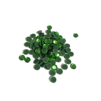 Faceted round flat-back hot fix light green rhinestones - diametre 5 mm - weight 50 g