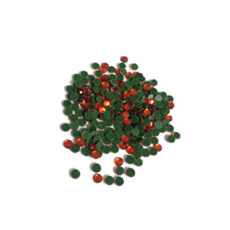 Faceted round flat-back orange hot fix rhinestones - diametre 3 mm - weight 50 g