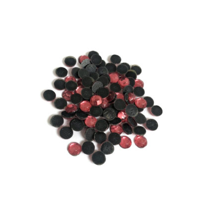 Faceted round flat-back reddish pink hot fix rhinestones - diametre 5 mm - weight 10 g