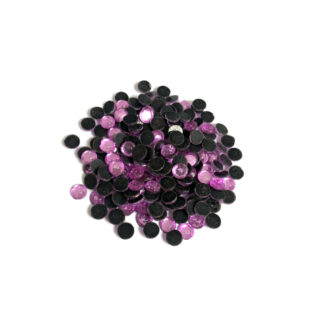 Faceted round flat-back light pink hot fix rhinestones - diametre 4 mm - weight 50 g