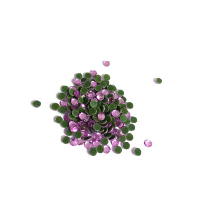 Faceted round flat-back bluish light pink rhinestones - diametre 5 mm - weight 50 g