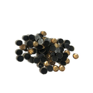 Faceted round flat-back golden yellow hot fix rhinestones - diametre 5 mm - weight 50 g