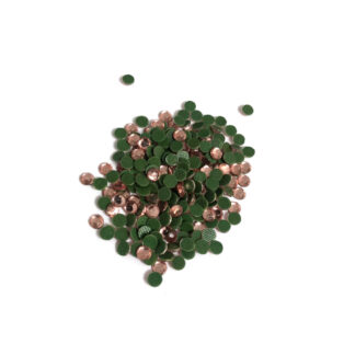 Faceted round flat-back light orange pink hot fix rhinestones - diametre 3 mm - weight 50 g