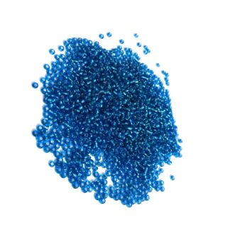 Round silvery blue seed beads - size 2.5 mm - weight 50 g