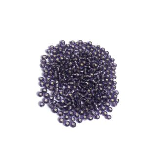 Round silvery greyish dark purple seed beads - size 3.5 mm - weight 50 g